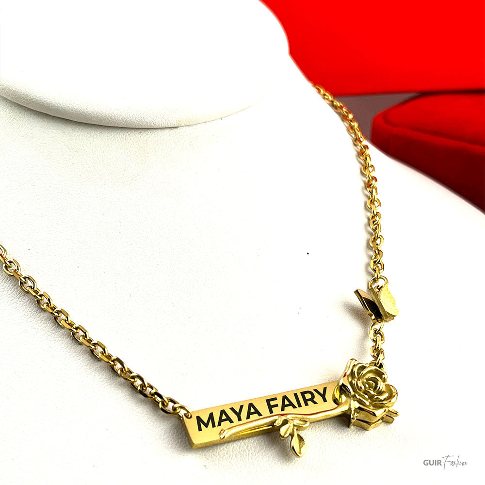 GOLD BUTTERFLY FLORAL NECKLACE